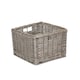 image 6 of Medium Square Antique Wash Unlined Storage Basket | Brown | Brown | L