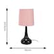 image 4 of ValueLights Teardrop Pair Black Touch Table Lamp Pink Shade & Bulb | Pink