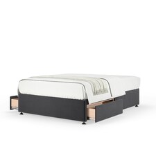 Super Ortho Orthopaedic Graphite Plush Velvet 2 Drawer Divan Set Small Single