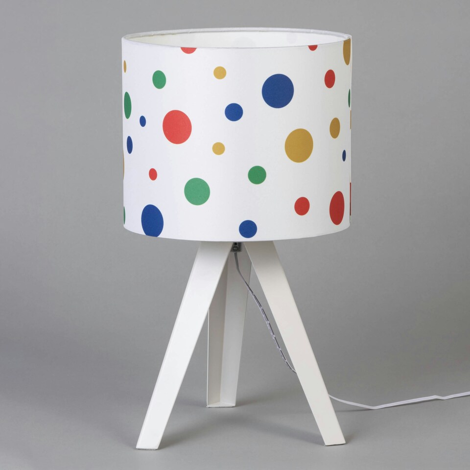 image 1 of BHS Glow Kid's LED Dots Tripod Table Lamp, White