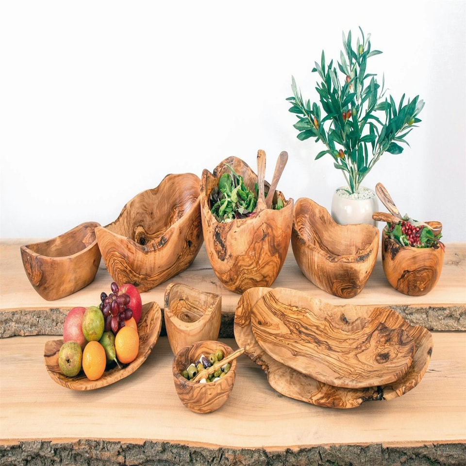 image 1 of Verano Spanish Ceramics Olive Wood Food Serving Bowl - 23cm Brown