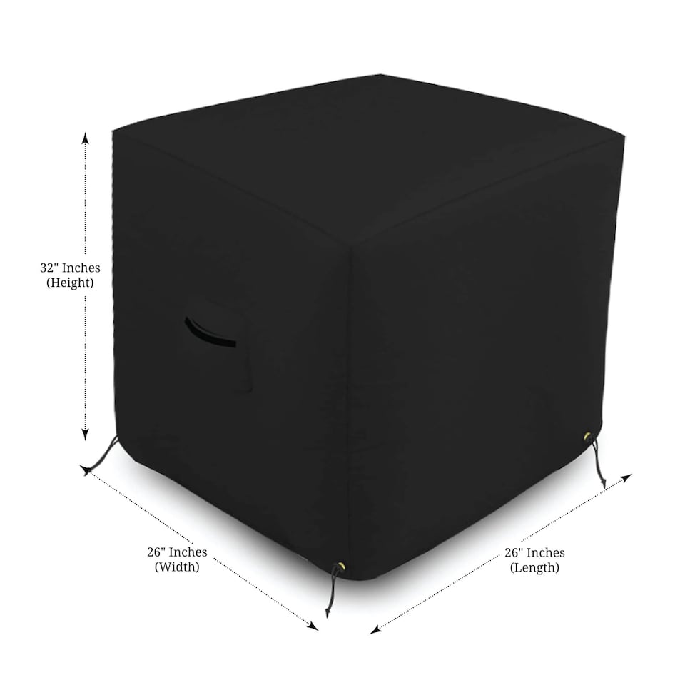 image 1 of Covers&All Air Conditioner Cover 12 Oz Waterproof, 26 in W x 26 in D x 32 in H, Black