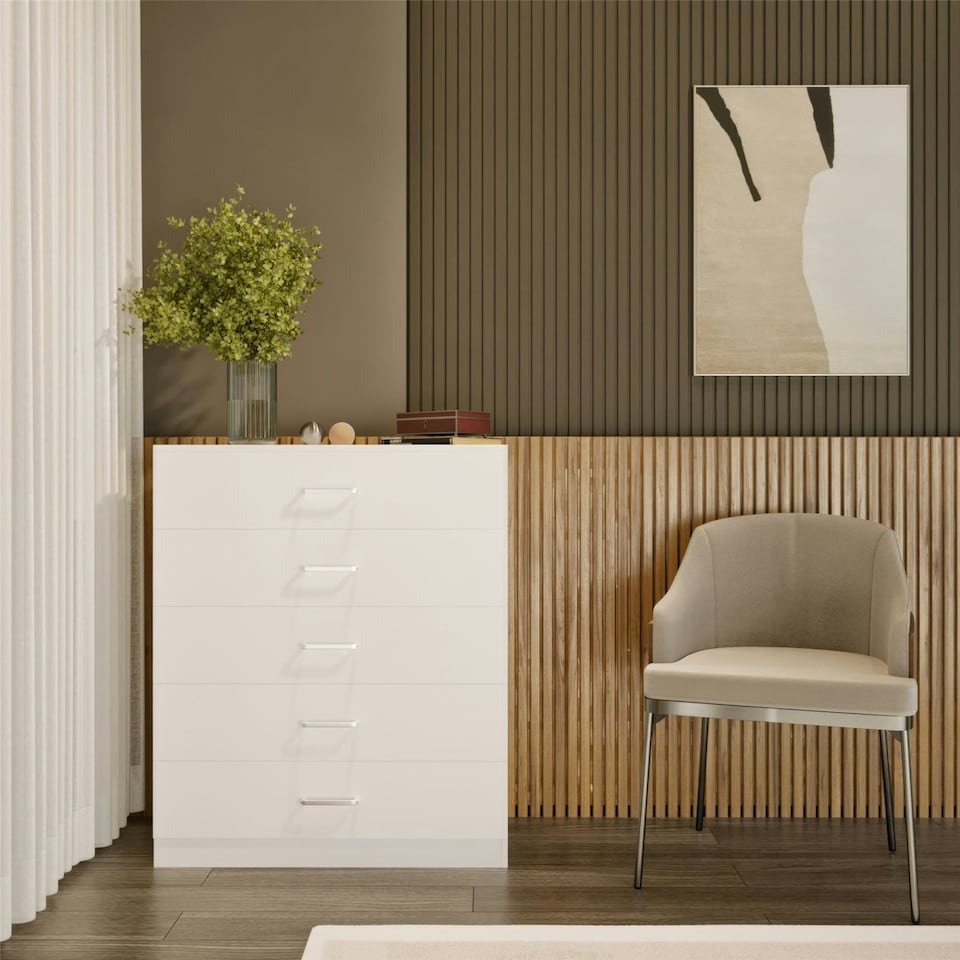 image 1 of Dakota 5 Drawer Chest Grey | Light Grey