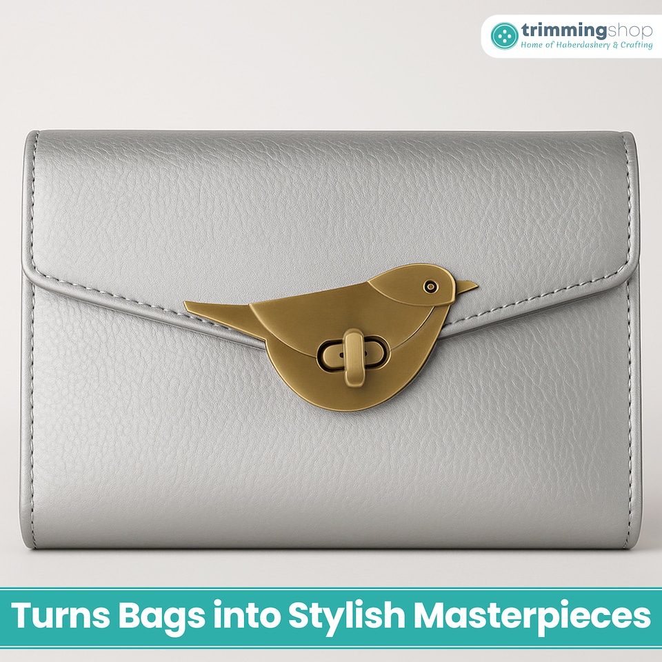 image 1 of Bird Twist Turn Lock Clasp, Decorative Closure For Leathercraft Projects