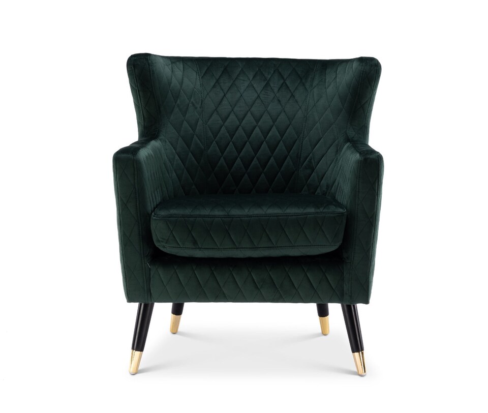 image 1 of Velvet Bottle Green Alessia Accent Chair