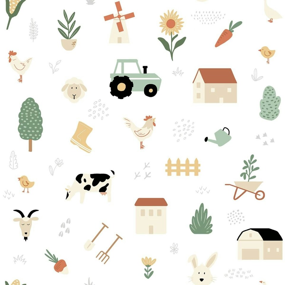 image 1 of Muriva My Kingdom Country Farm Wallpaper - Multicoloured - 10m x 53cm | Multi