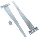 image 7 of 18in / 450mm Heavy Duty T Tee Hinges For Shed + Garden Gates Zinc Plated 10pc