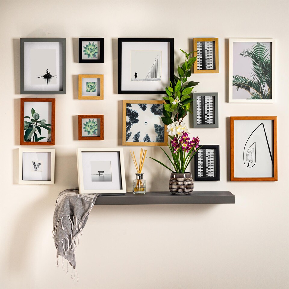 image 1 of Nicola Spring 10 x 10" Photo Frame - Grey/White Mount - 3D Photo Frame Picture Frame Box Portrait Display Case (53 x 53cm)