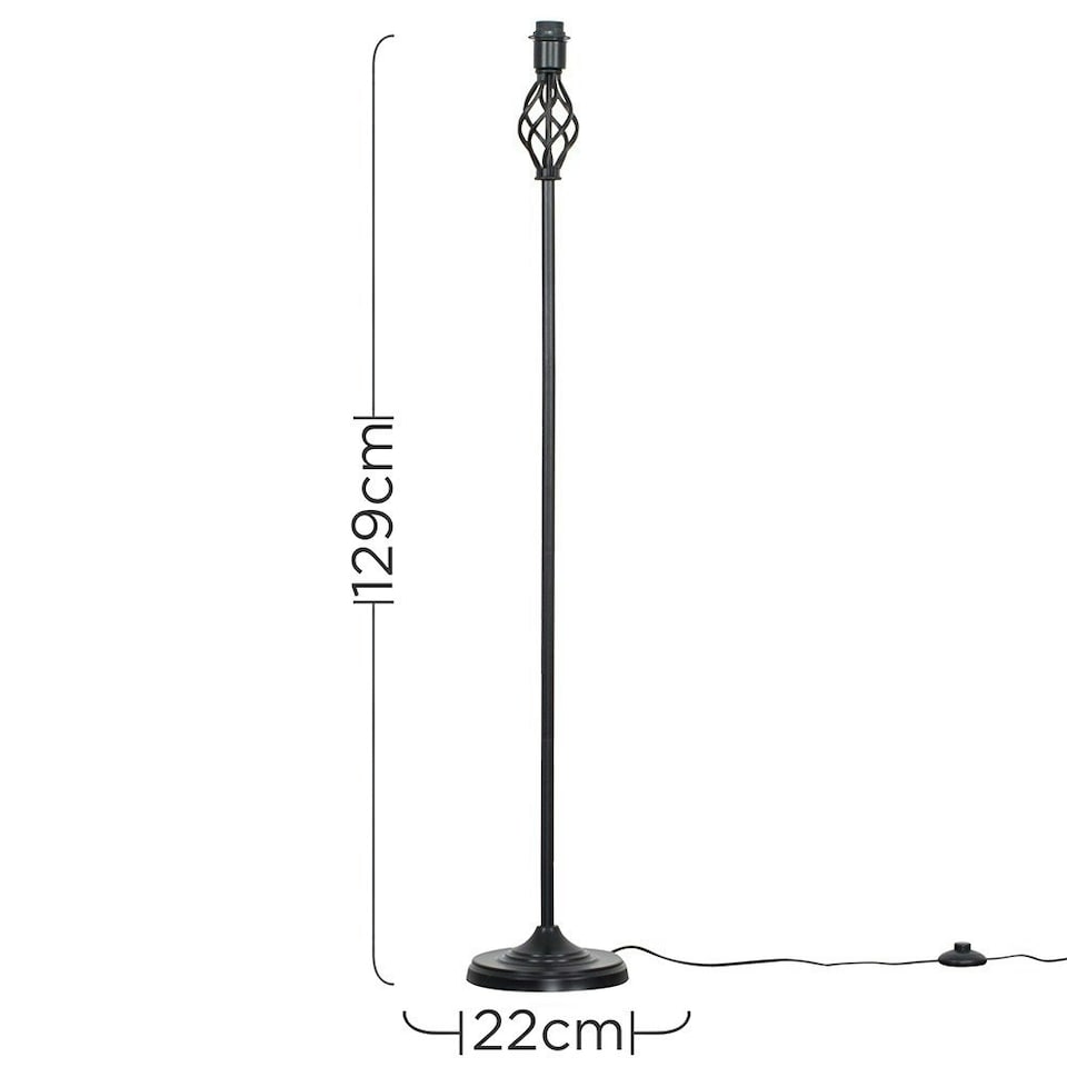 image 1 of ValueLights Traditional Style Black Barley Twist Floor Lamp Base
