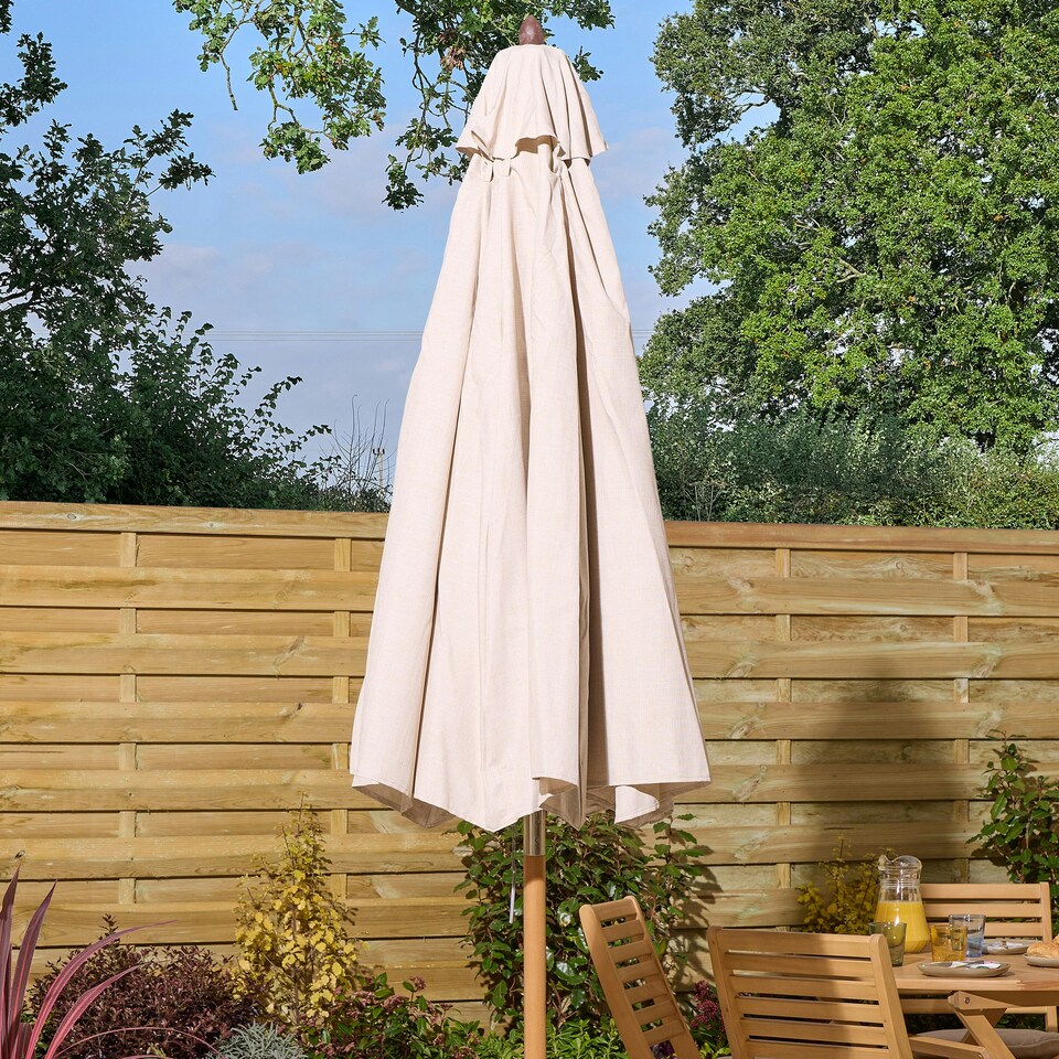 image 1 of Rowlinson Ashdown Wooden Parasol - 2.7M N/A | Natural