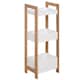image 1 of HOMCOM 3-Tier Bathroom Rack Storage Shelf Bamboo Organiser Shower Tower for Narrow Place