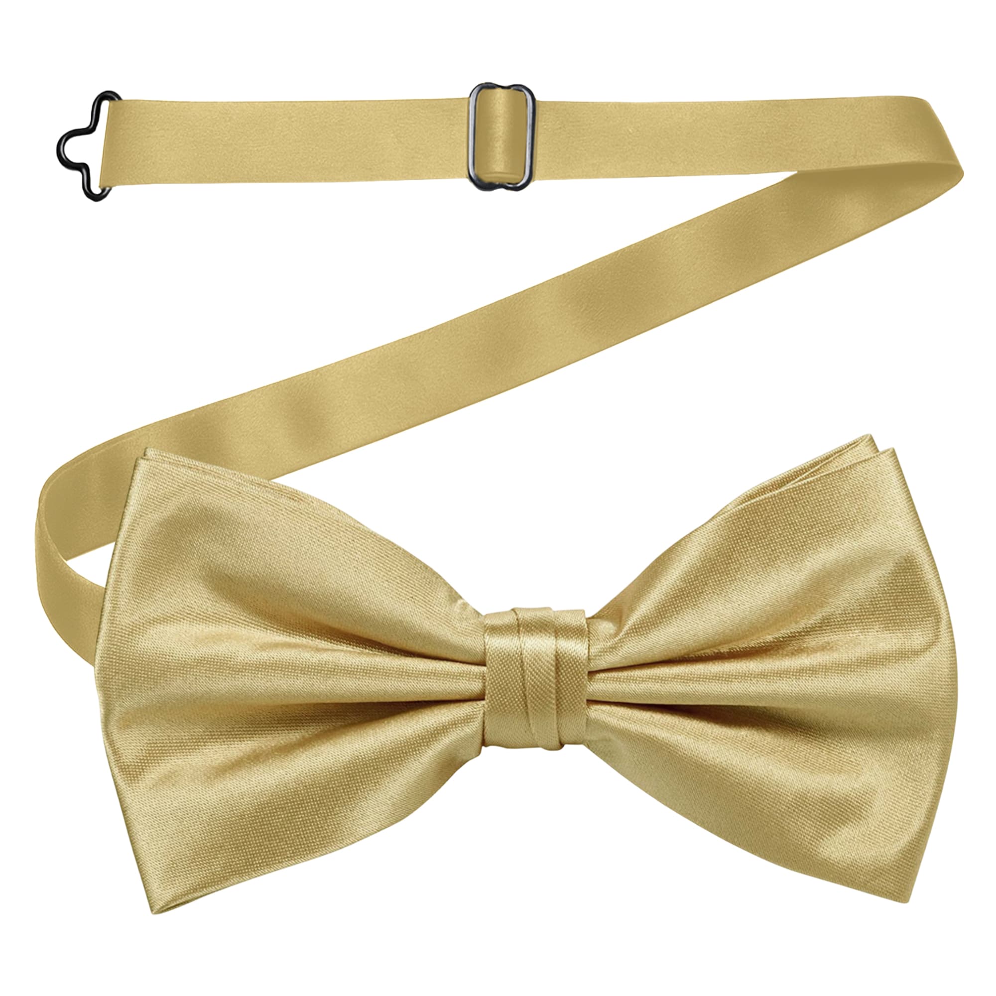 Neel Blue Men's Stylish Bow Ties Colourful Plain Solid Satin Polyester Adjustable Pre-Ties in Beige