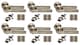 image 2 of Golden Grace 6 Set Knurled Hex Cut T-Bar Door Handle Set Antique Brass Finish with Ball Bearing Hinges and Latch