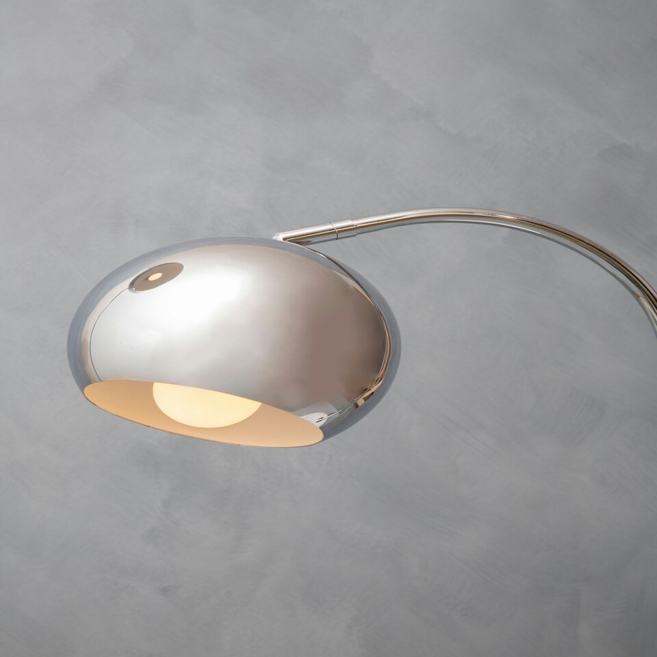 image 1 of Interiors by Premier Chrome Finish Table Lamp With White Base Silver