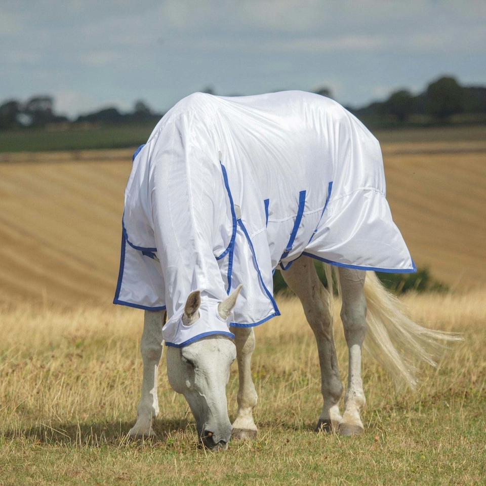 image 1 of Shires Highlander Plus Combo Neck Horse Fly Rug - White - 7´