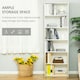 image 3 of HOMCOM 2 Door 4 Shelves Bookcase Wooden Storage Cabinet Display Unit White Oak