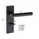 image 4 of Golden Grace Bathroom Set T-Bar Lever Backplate Door Handle Matt Black Finish - 150mm x 40mm Black
