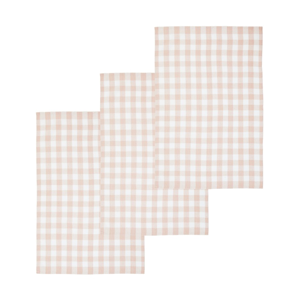 image 1 of Interiors by Premier Efficient Set Of Three Amber And White Tea Towels, Durable Tea Tea Towels, Soft Tea Towels For Kitchen Cream