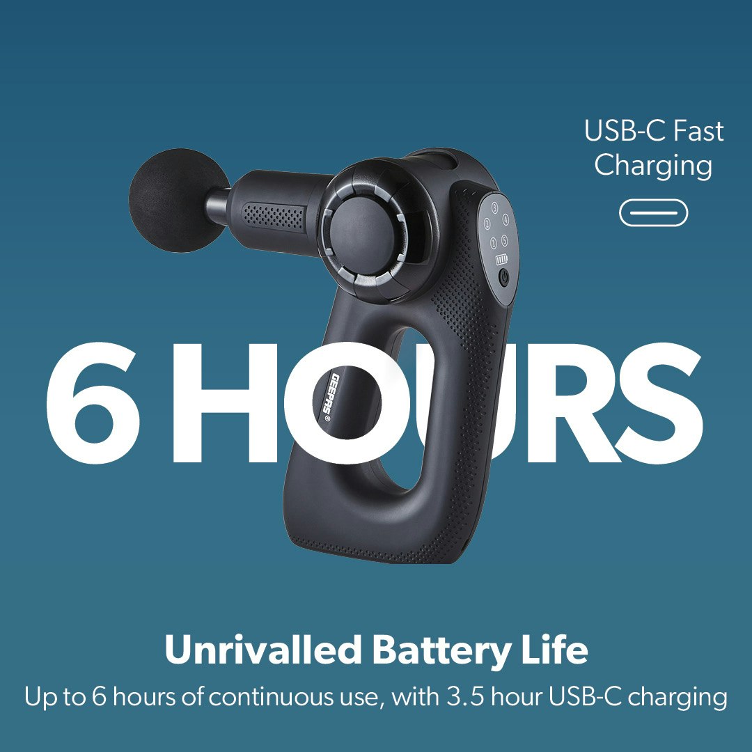 Deep Tissue Massage Gun With 11 Heads & 20 Speeds - Pain Relief & Relaxation Tool For Sore Muscles, Back, Neck - Black | Buy Now With Express International Delivery