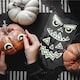 image 2 of Glow in the Dark Pumpkin Face Halloween Gel Stickers - Pack of 2