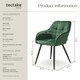 image 6 of Dining Chair Marilyn - velvet look, quilted pattern - per piece Green | Dark Green/Black