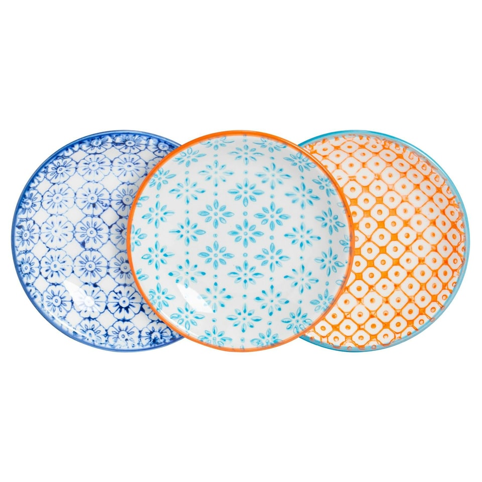 image 1 of Nicola Spring Hand-Printed Sauce Dishes - 10cm - 3 Colours - Pack of 3 Multi