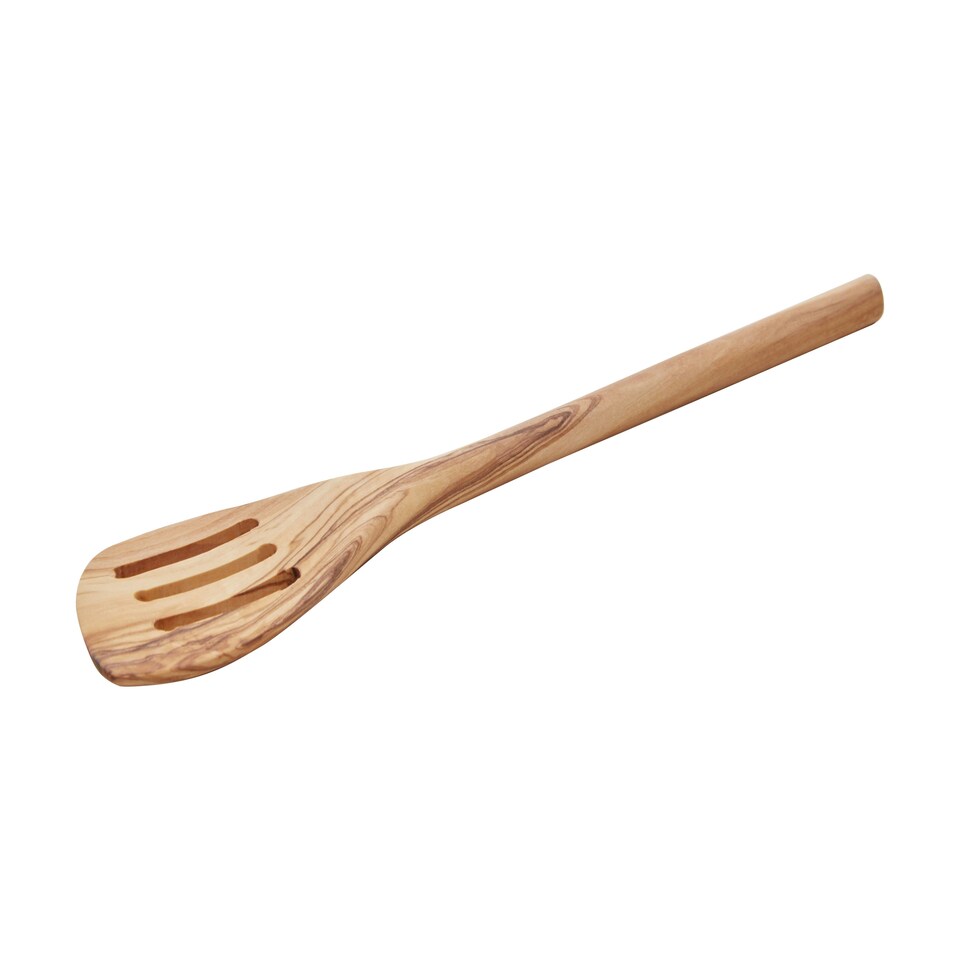 image 1 of Interiors by Premier Premium Olive Wood Spatula, Sleek Slotted Cooking Utensil, Lightweight Spatula Tool, Authentic Olive Utensil