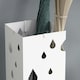 image 8 of HOMCOM Metal Umbrella Stand, Square Umbrella Basket with 4 Hooks Drip Tray White