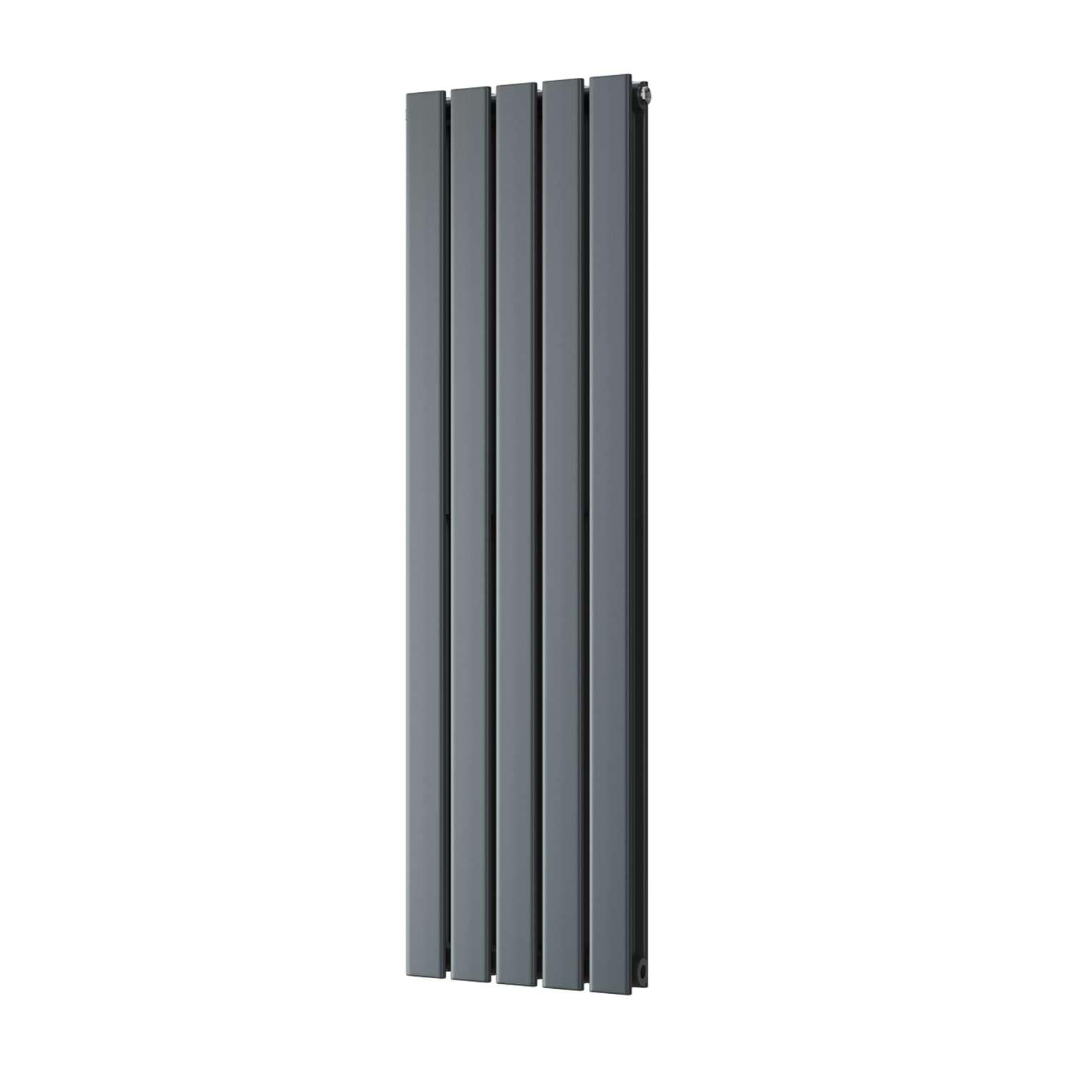 Typhoon Designer Double Panel Bathroom Radiator w/ Feet - Anthracite Grey (H) 1200mm x (W) 340mm