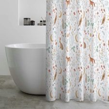Catherine Lansfield Enchanted Twilight Animals 180x180cm Shower Curtain White | White | One Size