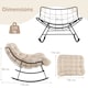 image 2 of COSTWAY Indoor Outdoor Rocking Chair Oversized Egg Papasan Chair-Beige