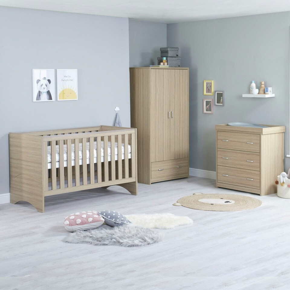 image 1 of Babymore Veni 3 Piece Room Set - Oak