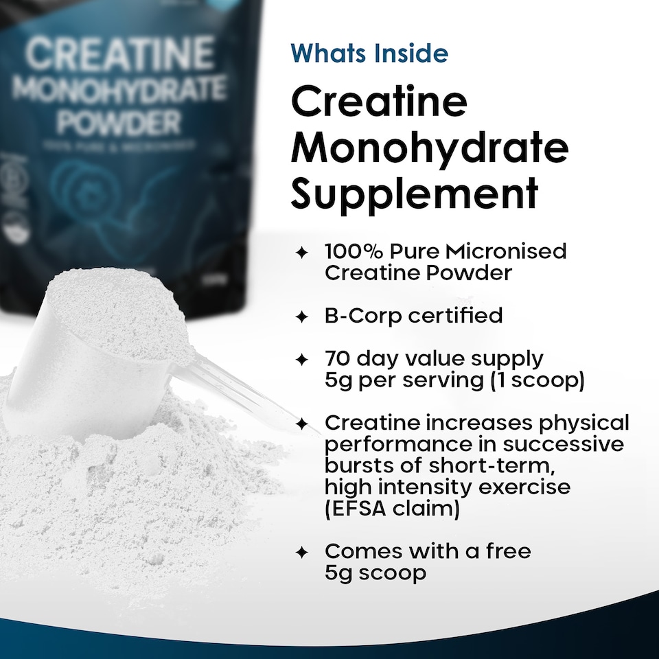 image 1 of New Leaf Creatine Monohydrate Powder 350g, Pure Micronized Powder Vegan