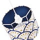 image 3 of Unique Moroccan Floral Designer 25cm Navy Midnight Blue and Ochre Drum Lampshade | Blue