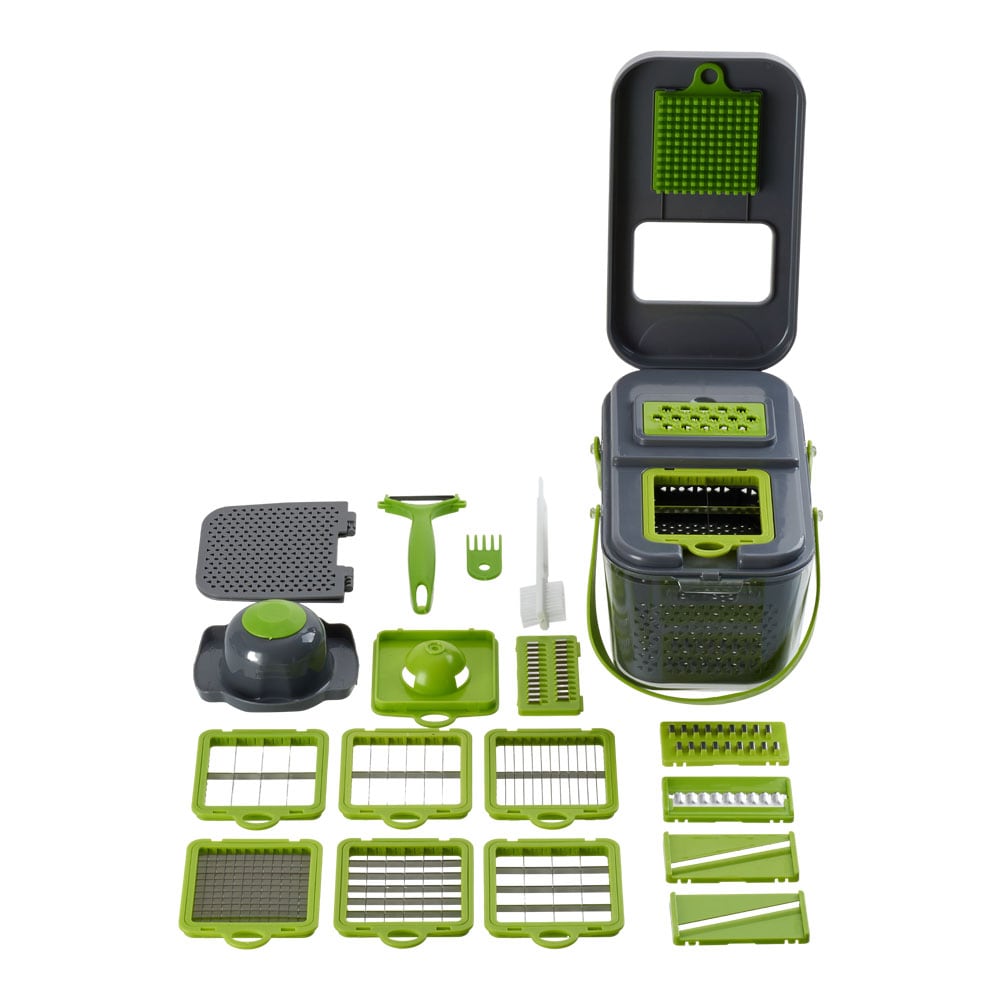 Living and Home 22-in-1 Multi-Functional Kitchen Vegetable Chopper & Food Prep Set | Grey