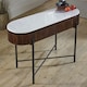 image 4 of Ruby Mango Wood Console Table With Marble Top And Metal Legs