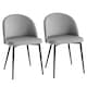 image 1 of HOMCOM Modern Set of 2 Upholstered Fabric Bucket Seat Dining Chairs, Grey