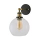 image 1 of ValueLights Sheridan Black and Gold Wall Light Fitting with a Clear Glass Globe Shade & Bulb | Chrome