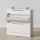 image 5 of HOMCOM Shoe Storage Cabinet, Shoe Cupboard with Slide Out Drawer, 2 Flip Doors, Tempered Glass Top and Adjustable Shelves for 16 Pairs of Shoes, White