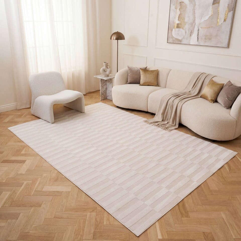 image 1 of The Rugs Loft Collection Striped Living Room Area Floor Rug and Runners Soft Pile