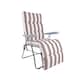 image 1 of Groundlevel Garden Lounge Recliner Chair with Striped Cushion | Cream | Natural