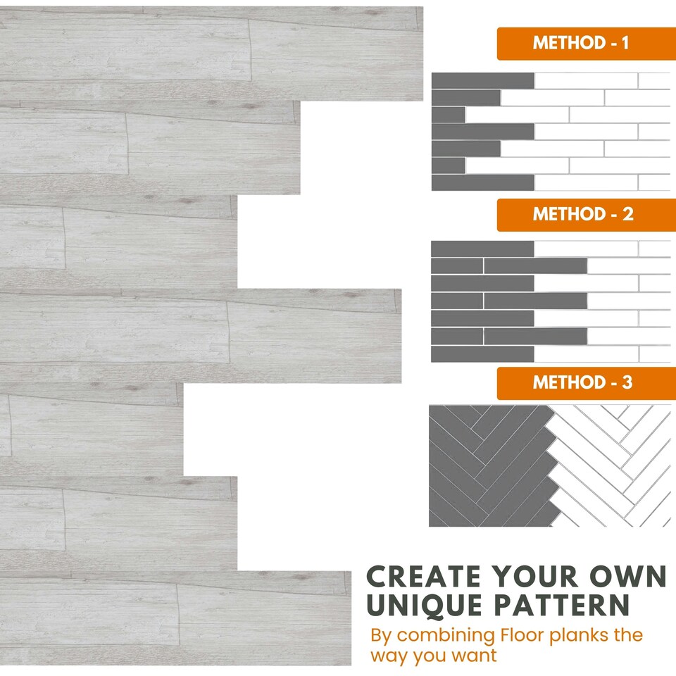 image 1 of NOVECRAFTO Self Adhesive Vinyl Floor Plank – Peel & Stick 36x5.98 in – Light Grey Ash Breeze – Wood Effect – Waterproof DIY Flooring – Easy to Install Grey | 5 sqm