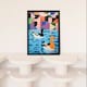 image 2 of Bathtime Buddies Vibrant Abstract Ducks Bathroom Black Framed Wall Art Print A4