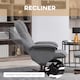 image 4 of HOMCOM Linen Swivel Recliner Chair with Footstool, Upholstered Reclining Armchair with Wooden Base for Living Room, Grey