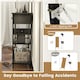 image 6 of COSTWAY Entryway Narrow Console Table w/Charging Station Brown