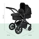 image 3 of Stomp Luxe 2-in-1 Pram – Birth to Approx. 4 Years, Foldable, All-Terrain, Rain Cover, Footmuff, Puncture-Proof Wheels & More (Black/Midnight/Black)
