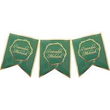 Ramadan Mubarak Party Banner - Green & Gold