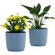 image 1 of Outsunny Set of 2 Round Plant Pots Outdoor 22cm for Garden Decoration, Blue 