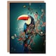 image 1 of Toucan Bird Flowering Tree Branch Surreal Fantasy Birthday Greeting Card