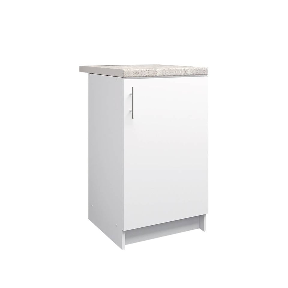 image 1 of JD Greta Kitchen Base Unit 500mm Storage Cabinet With Door Shelf 50cm White Matt with Worktop